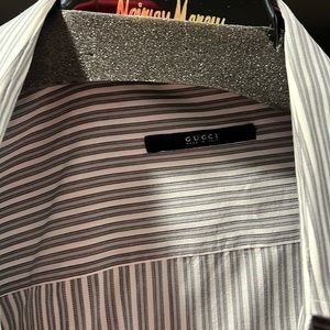 Size 17 men’s Gucci dress shirt. Grayish color.